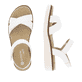 Weiße remonte Riemchensandalen D2049-83 mit einem Klettverschluss. Schuh von oben, liegend.