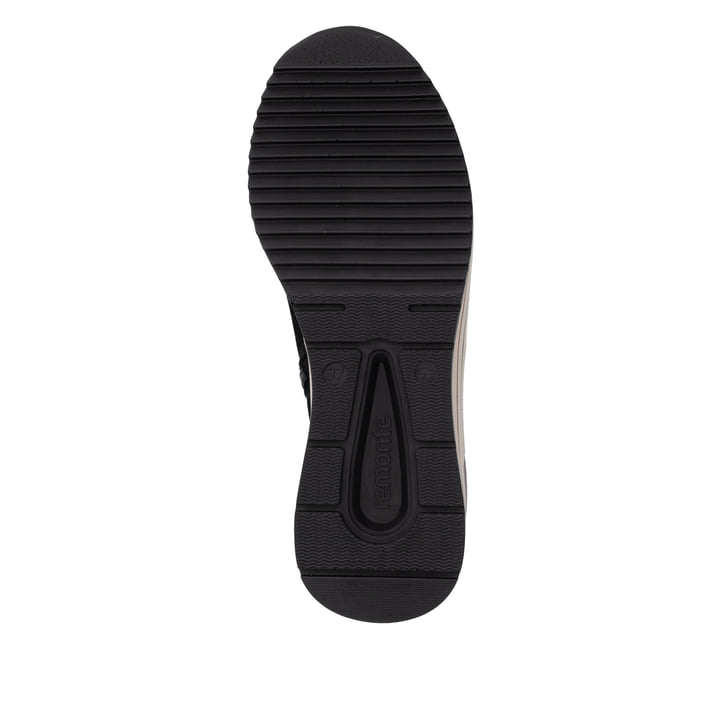 Chelsea Boots remonte noires D0T75-05 avec fermeture éclair. Semelle extérieure de la chaussure.