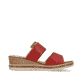 Kirschrote remonte Damen Pantoletten D3068-33 mit Klettverschluss. Schuh Innenseite.