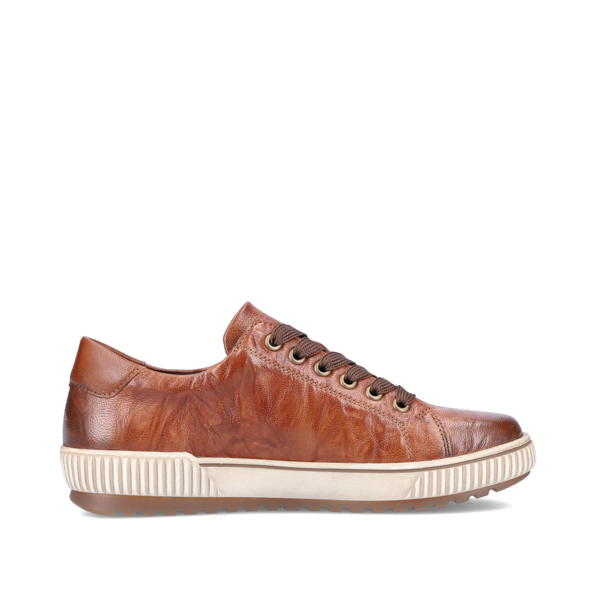 Braune remonte Damen Schnürschuhe D0700-22 mit wasserabweisender TEX-Membran. Schuh Innenseite.
