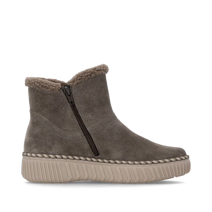 Graue remonte Damen Kurzstiefel D4A73-45 mit wasserabweisender TEX-Membran. Schuh Innenseite.