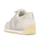 Beige remonte Damen Sneaker D3H04-60 mit eleganten Zierlochungen sowie Schnürung. Schuh von hinten.
