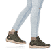 
Hellbeige remonte Damen Schnürstiefel R7998-60 mit Schnürung und Reißverschluss. Schuh seitlich schräg
