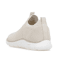 Beige remonte Damen Slipper D3G01-60 mit einem Gummizug sowie der Komfortweite G. Schuh von hinten.