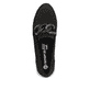 Schwarze remonte Damen Loafer D1G11-02 mit einem Gummizug. Schuh von oben.
