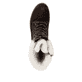Dunkelbraune remonte Hochschaftstiefel D8474-25. Schuh von oben.