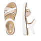 Weiße vegane remonte Riemchensandalen D2058-80 mit einem Klettverschluss. Schuh von oben, liegend.