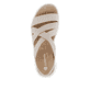 Beige remonte Riemchensandalen D3L52-60 mit einem Gummizug sowie Extraweite H. Schuh von oben.