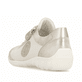 Beige vegane remonte Damen Schnürschuhe R3408-61 mit einem Reißverschluss. Schuh von hinten.