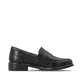 Schwarze remonte Damen Loafer D0F05-00 mit einem Gummizug. Schuh Innenseite.