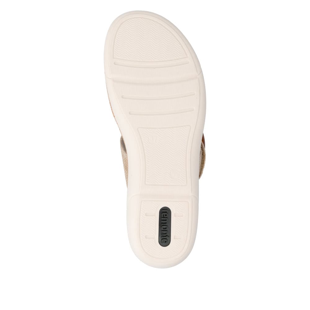 Mules remonte métalliques pour femme R6858-90 avec boucle tendance. Semelle extérieure de la chaussure.