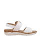Weiße remonte Riemchensandalen R6853-80 mit einem Klettverschluss. Schuh Innenseite.