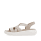 Beige remonte Riemchensandalen D3L52-60 mit einem Gummizug sowie Extraweite H. Schuh Außenseite.
