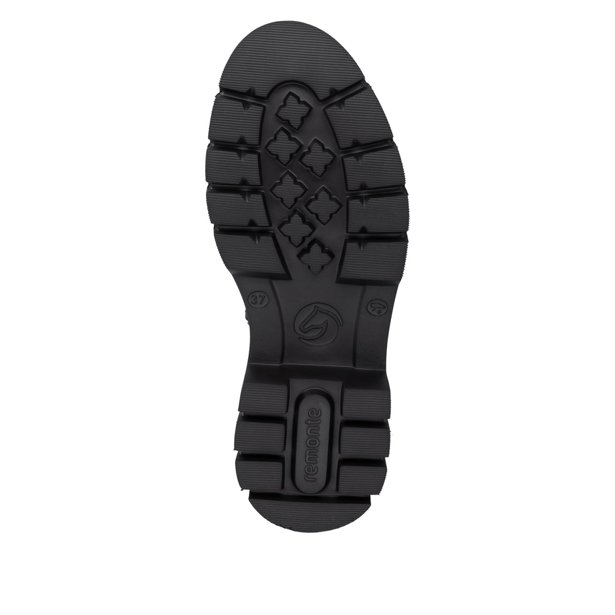 Dunkelbraune remonte Hochschaftstiefel D1W77-25 mit einem Reißverschluss. Schuh Laufsohle.
