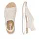 Rosane remonte Riemchensandalen D1J55-31 mit Gummizug sowie weicher Einlegesohle. Schuh von oben, liegend.