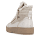 Weiße remonte Damen Kurzstiefel D2T72-80 mit wasserabweisender TEX-Membran. Schuh von hinten.
