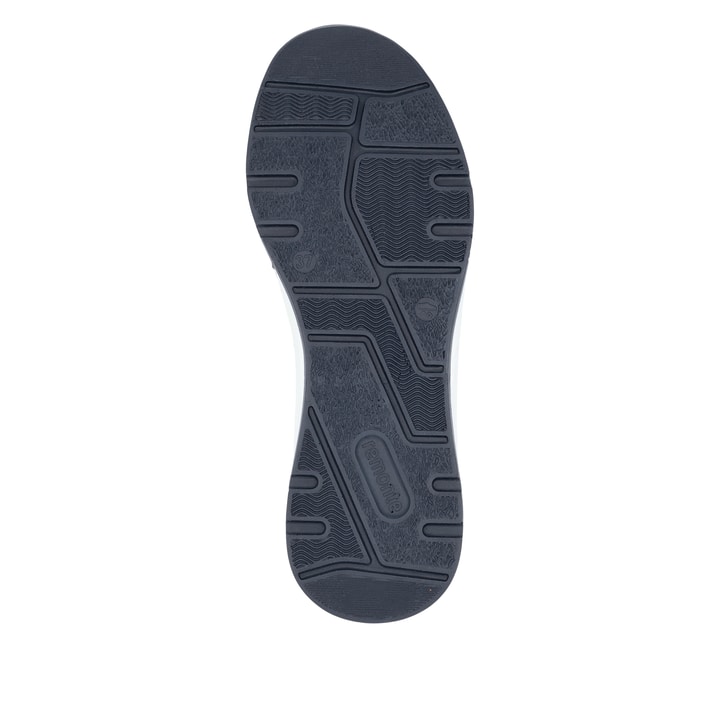 Weiße remonte Damen Slipper D2H04-80 mit einem Gummizug sowie der Extraweite H. Schuh Laufsohle.