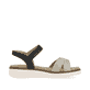 Beige remonte Riemchensandalen D2049-63 mit einem Klettverschluss. Schuh Innenseite.